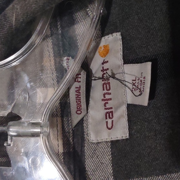 Carhartt XLT flannel shirt for men extra large tall casual button down plaid - Picture 3 of 7